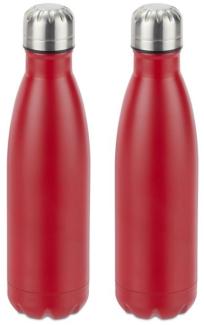 2 x Trinkflasche Edelstahl rot 10028141