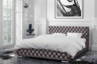 99rooms Alameda Polsterbett Kunstleder SOFT Grau 160x200 cm mit Bettkasten