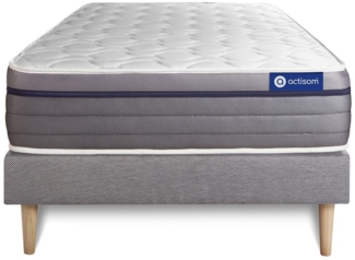 Actiflex zen matratze 90x190cm + Bettgestell mit lattenrost - Dicke : 26cm - Taschenfederkern und Memory-schaum - H3