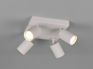 Deckenstrahler SOKA 4-flammig aus Metall Hellgrau, Quadrat 20cm