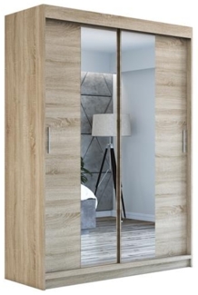 Schwebetürenschrank NEO 2-türig Schrank 160 cm (mit Spiegel) Farbe: Sonoma