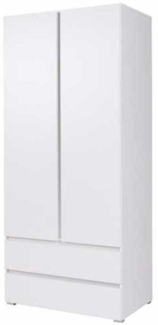 Kleiderschrank Drehtürenschrank Cosmos 92x51x204cm weiß 2-türig