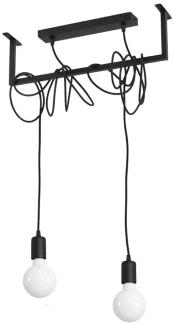 Pendelleuchte, Stahl, schwarz, Höhenverstellbar, L 50 cm