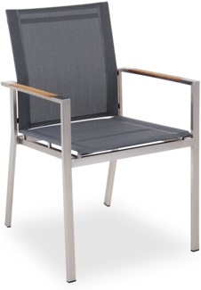 Gartenstuhl Aline / 250.001868, Edelstahl, Grau, Schwarz, 56 x 85 x 60 cm