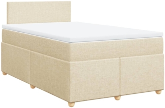 vidaXL Boxspringbett mit Matratze Creme 120x190 cm Stoff 3286617
