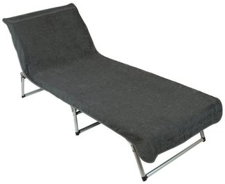 ZOLLNER Strandtuch, Mikrofaser (1-St), 75x215 cm, 100% Baumwolle, Liegenbezug für Sonnenliege, Dunkelgrau