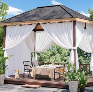 Jibenhome Outdoorgardine Verdunkelungsgardine Ösen Vorhang Wetterfest& UV-Schutz (2 St), Lichtschutz, Outdoor vorhang ösen oben,Wasserdicht & Winddicht