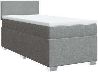 vidaXL Boxspringbett mit Matratze Hellgrau 100x200 cm Stoff 3285792