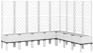 vidaXL Pflanzkübel mit Rankgitter Weiß 200x160x142 cm PP 367944
