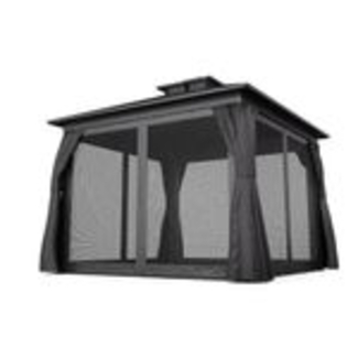 Blumfeldt Pavillon 3x3, Gartenpavillon Wasserdicht Stabil, Aluminiumrahmen & Verzinktes Stahldach, Inkl. Vorhänge & Moskitonetz, UV-Schutz, Wetterfest, Schwarz