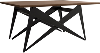 2-in-1 Couchtisch und Esstisch Xorkol (Farbe: Schwarz / Nuss Franklin Tobacco)