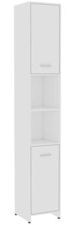 vidaXL Badezimmerschrank Weiß 30 x 30 x 183,5 cm Spanplatte [802597]