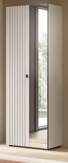 Garderobenschrank Loreno in kaschmir mit Spiegel 70 x 192 cm