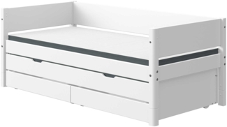 Jugendbett White , Echtholz, Holzwerkstoff , Weiß , 101 x 81 x 210 cm