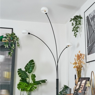 hofstein Stehlampe Stehlampe aus Metall in Schwarz/Weiß, ohne Leuchtmittel, moderne Stehleuchte verstellbar, Marmorfuß, Schalter am Gehäuse, E14