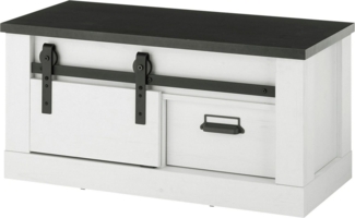 Home affaire Sitzbank SHERWOOD, modernes Holz Dekor, mit Scheunentorbeschlag aus Metall, Breite 93 cm