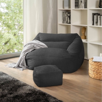 HOME DELUXE Sitzsack Sessel COZY (2 St), Cord Sitzsack, Beanbag, Bodenkissen, Couch