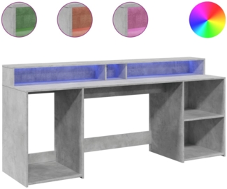 vidaXL LED-Schreibtisch Betongrau 200x55x91 cm Holzwerkstoff 3309441
