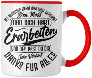 Trendation Tasse Ruhestand Tasse Geschenk Rente Rentnerin Geschenkidee Spruch Abschied