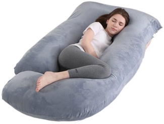 SURFOU Stillkissen Schwangerschaftskissen J-Form Ganzkörperkissen Schlafen Körperkissen, Seitenschläferkissen mit Bezug Kissen Stillkissen Groß Lagerungskissen