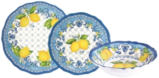 EasyLife Speiseteller Sorrento, Spülmaschinengeeignet, Mehrfarbig, Motiv: Zitronen