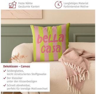 Bilderdepot24 Dekokissen draußen Kissenhülle/ Garten/ Outdoorkissen rosa Sprüche Pop Art, Bezug mit / ohne Füllung Zierkissen Outdoor Sofa Bett