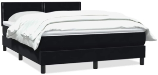 vidaXL Boxspringbett mit Matratze Schwarz 140x210 cm Samt 3316115
