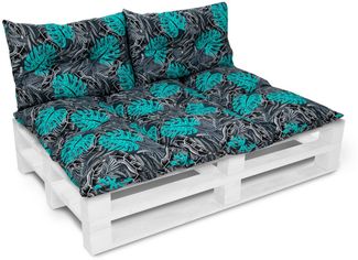 Amilian Stuhlkissen - Bankauflage - Gartenbankauflage - 80x120cm + 2 x 40x60cm, 3er Set - Gartenbankauflage - Pallettensitzkissen - Bankkissen