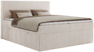 MKS MÖBEL Boxspringbett TILIANO (Packung, Set, Gepolstertes Kopfteil, Visco-Topper, Polsterbett, T30-Schaum), Doppelbett, Multipocket-Matratzen, Zwei Bettkästen, Cord Bett