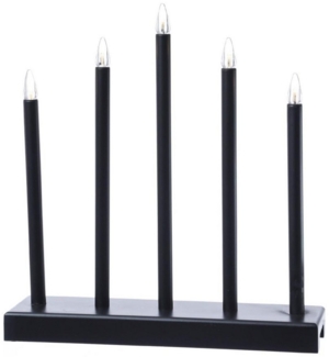 MARELIDA LED Fensterleuchter Holy Deko Weihnachsbeleuchtung 5flammig H: 40cm Timer Batterie schwarz, LED Classic, warmweiß (2100K bis 3000K)