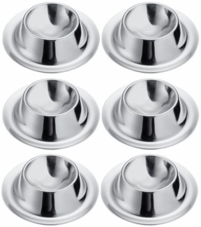 Westmark 6 Eierbecher, rund, stapelbar, ø 8,5 cm, Rostfreier Edelstahl, Silber, 207222E3