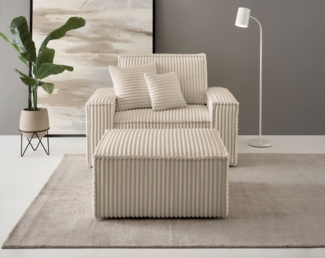 andas Loveseat Finnley (2-St), Loveseat und Hocker im Set, passend zur Polster-Serie Finnley
