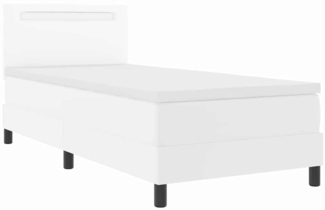 vidaXL Bettgestell mit Matratze Weiß 90 x 200 cm Kunstleder 3339033