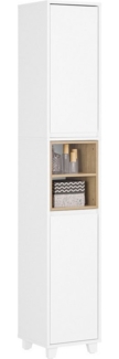 SoBuy Hochschrank BZR147 Badezimmerschrank mit 2 Türen Aufbewahrungsschrank Hochschrank
