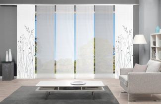 Vision S Schiebegardine Schiebegardinen GRASIL, halbtransparent, Höhe 260 cm, grau Bambusoptik (6 St), Paneelwagen, halbtransparent, Polyester