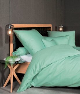 Hochwertige Janine Mako-Satin BETTWÄSCHE COLORS in verschiedenen Größen und Farben 155x220 / 80x80 cm jadegrün 16