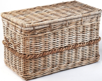 Kobolo Truhe Kiste aus Rattan Kubu Grey mit Deckel 80 x 45 x 48 cm