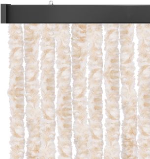 Flauschvorhang 140x200 Meliert beige - weiß