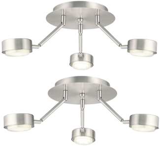 Deckenleuchte, silber, Spots/Arme beweglich, D 18,2 cm