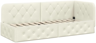 vidaXL Eckbettgestell mit Kopfteil Creme 80x200 cm Samt 42016520