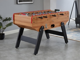 Vente-unique - Tischfußballtisch mit Münzeinwurf - 153 x 77,6 x 96 cm - MDF - Eichefarben - HENRY