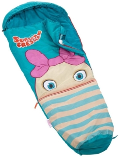 Skandika Kinderschlafsack Sorgenfresser Lilli, Großzügige Kapuze mit breitem Rand und Kordelzug, Jungs, Mädchen, Komfortbereich 12 – 3 °C, wasserabweisend, Mund-Tasche