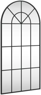 Wandspiegel, Badspiegel Schwarz 50x100 cm Gewölbt Eisen de7054