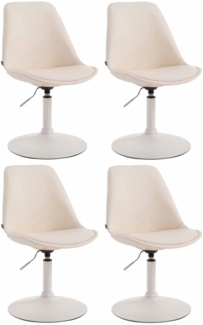 CLP 4er Set Esszimmerstühle Maverick Kunstleder drehbar und stufenlos verstellbar,creme weiß