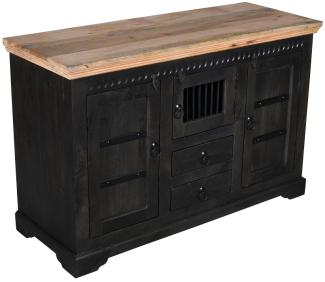 Sideboard 130x85cm 'Mumbai' Mango natur & schwarz