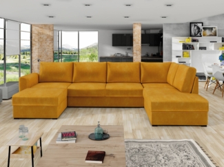 Wohnlandschaft Wilma mit 2 Bettkasten und Schlaffunktion (Farbe: Wave 05, Seite: Rechts)