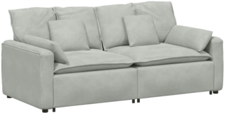 vidaXL Modulares Sofa mit Kissen Hellgrau 3321129