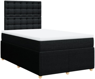 vidaXL Boxspringbett mit Matratze Schwarz 120x190 cm Stoff 3292011