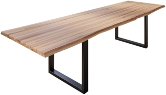 Esstisch Baumkante massiv Buche wildbuche 300x100 mattschwarz Roman 526734