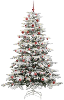 vidaXL Künstlicher klappbarer Weihnachtsbaum Weiß 210 cm PE und PVC 3395649